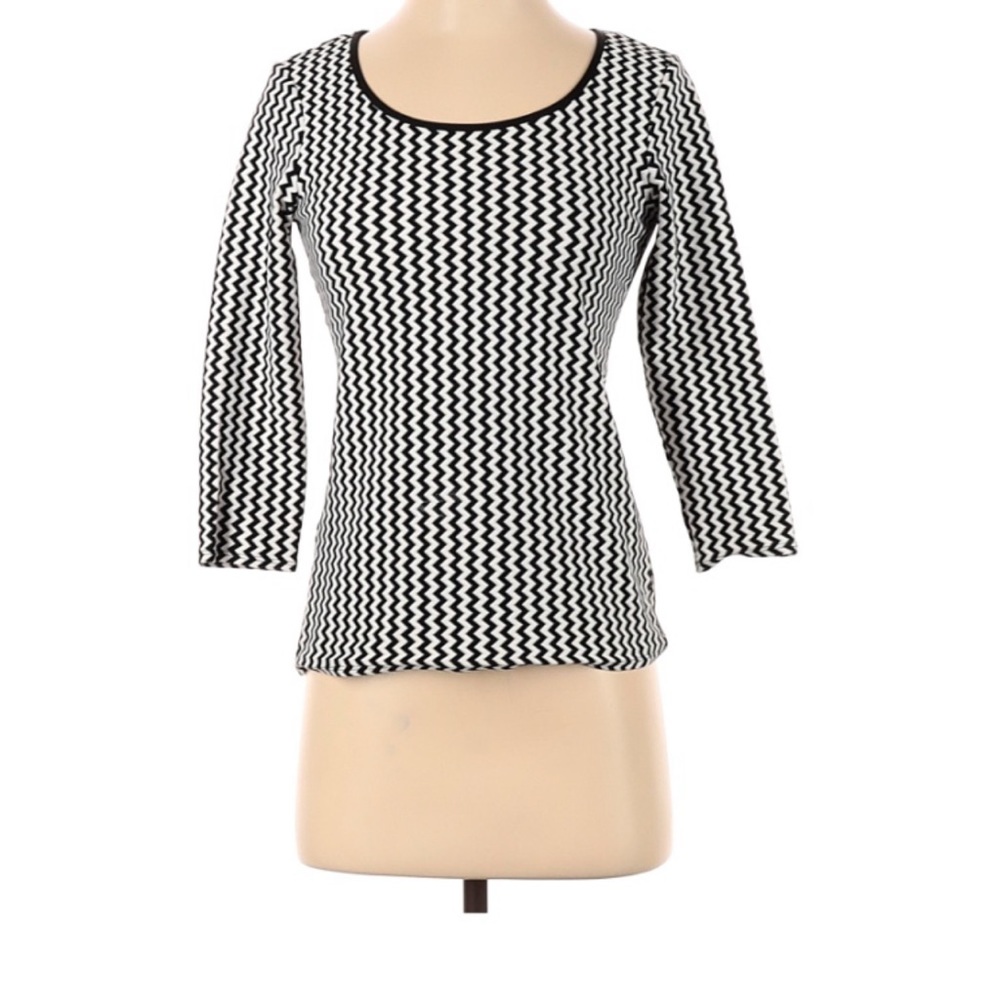 Worth Black and White Patterned Top